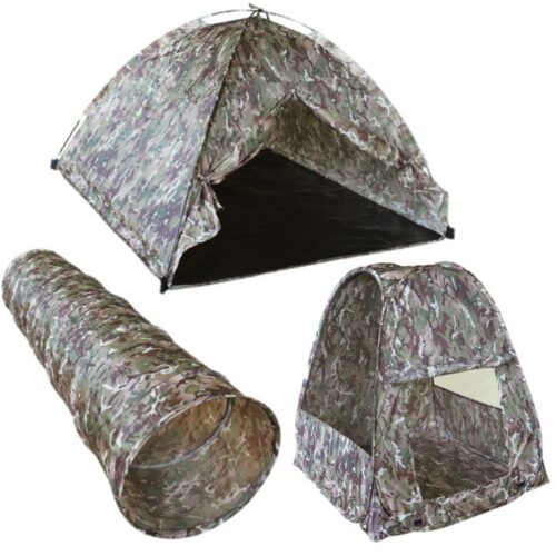 KIDS ARMY CAMOUFLAGE PLAY TUNNEL DOME TENT POP UP TENT BOYS SOLDIER BTP MTP CAMO
