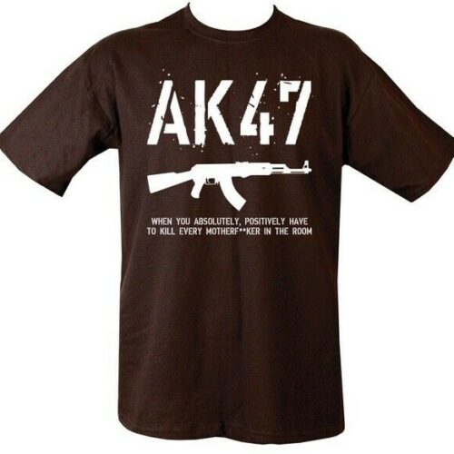 Mens AK47 Sniper T-Shirt Rifle Russian Army Gun 100% Cotton Airsoft Funny Black