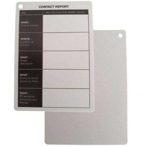 Military Contact Report A6 Plastic Card Army Commanders Fieldcraft Aid Memoire