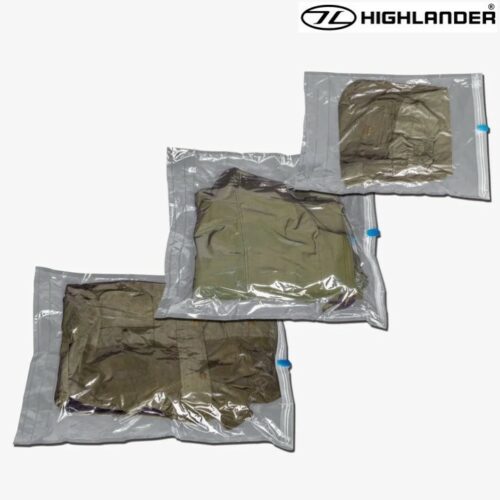 HIGHLANDER x3 Camping Vacuum Space Saver Travel Bags Re-Useable Pouches Hiking
