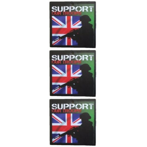 CLEARANCE! 3 PACK CAR AIR FRESHENER SUPPORT OUR TROOPS SOLDIER UK FLAG
