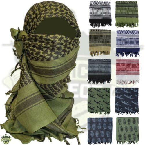 MILITARY SHEMAGH 100% COTTON ARMY FACE COVERING HEAD SAND SCARF MASK ARAB RETRO