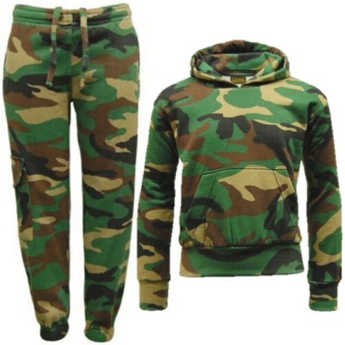 KIDS CAMOUFLAGE TRACKSUIT BOYS GAME DPM CAMO HOODIE & JOGGERS TROUSERS