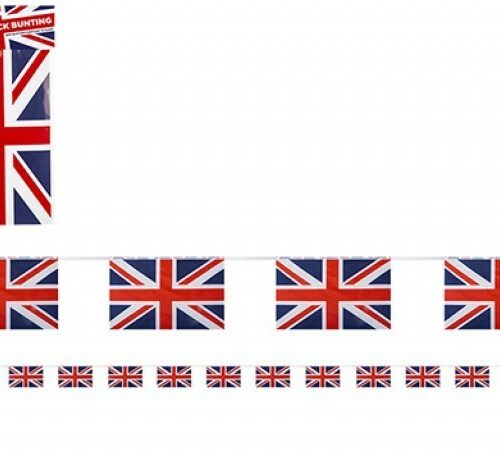 LARGE UNION JACK FLAG RAYON BUNTING 20FT VE DAY STREET PARTY DECOR BRITISH