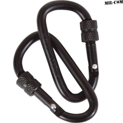 MIL-COM LOCKING CARABINA 6MM 8MM PAIR SPRING MOLLE UTILITY CLIP CARABINER