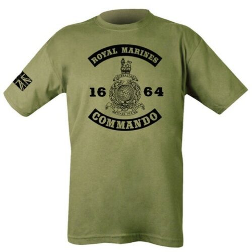 1664 Royal Marines T-Shirt Mens S-2XL Union Jack Army British Navy Commando