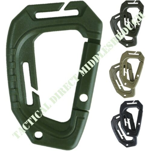 Army TACTICAL SPEC OPS CARABINER x2 MOLLE CARABINA CLIP WEBBING UTILITY CLIP