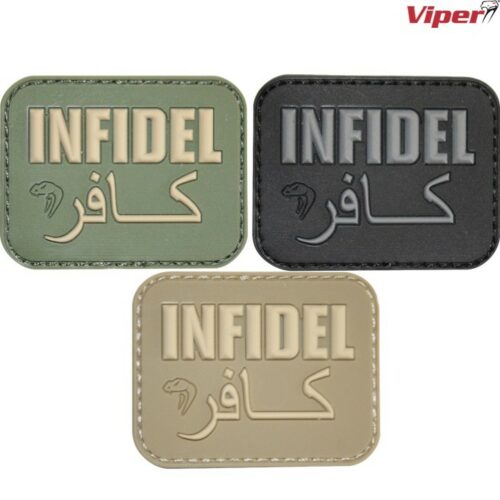 VIPER INFIDEL MORALE RUBBER PATCH HOOK & LOOP BADGE TACTICAL ARMY PAINTBALLING