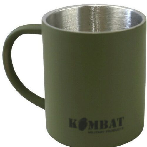 ARMY GREEN STAINLESS STEEL MUG 250ML THERMAL INSULATION HIKING CADET CAMP