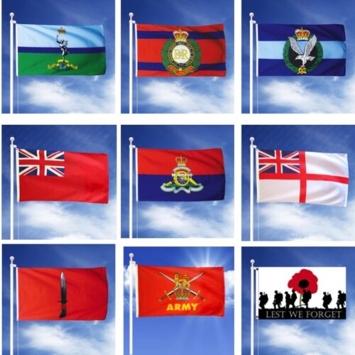 6" X 4" MILITARY HAND FLAG BRITISH ARMY REGT RAF MARINES PARA SAS LEST WE FORGET