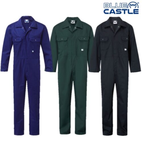 BLUE CASTLE STUD FRONT COVERALLS MENS 36-54" CHEST WORKWEAR OVERALLS BOILERSUIT