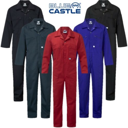 BLUE CASTLE ZIP FRONT COVERALLS MENS 34-60" CHEST WORKWEAR OVERALLS BOILERSUIT