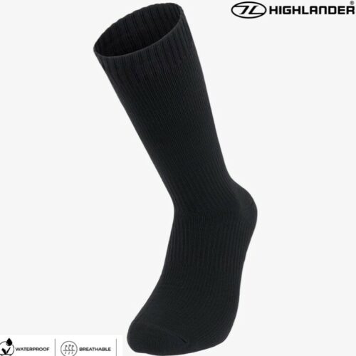 HIGHLANDER 100% WATERPROOF BLACK SOCKS MID LENGTH BREATHABLE MERINO WOOL