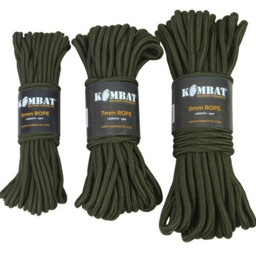 MILITARY GREEN PARA CORD ROPE 15m / 50ft PURLON ARMY BASHA TENT BIVVI GUIDE ROPE