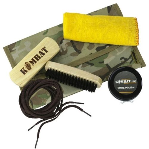 ARMY BTP CAMOUFLAGE BOOT CARE KIT POUCH BRUSHES SHINE CLOTH POLISH SHOE CADET