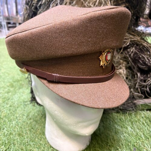 British Army Peak Cap Hat 57cm Royal Logistics No1 No2 Dress Uniform Khaki Brown