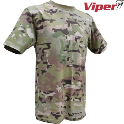 VIPER Camouflage T-SHIRT MENS Size Small 100% COTTON BRITISH ARMY MTP VCAM CADET
