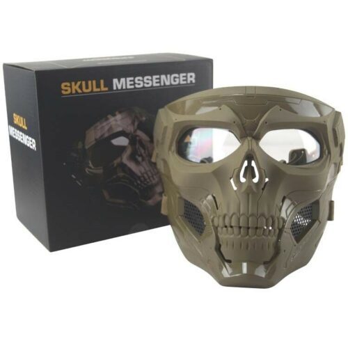 SAND SKULL MESSENGER FACE MASK AIRSOFT PAINTBALLING STEEL VENTILATED GRID MESH