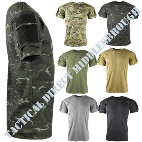 MENS HEAVYWEIGHT TACTICAL T-SHIRT S-3XL COTTON TOP BTP BLACK CAMO ARMY AIRSOFT