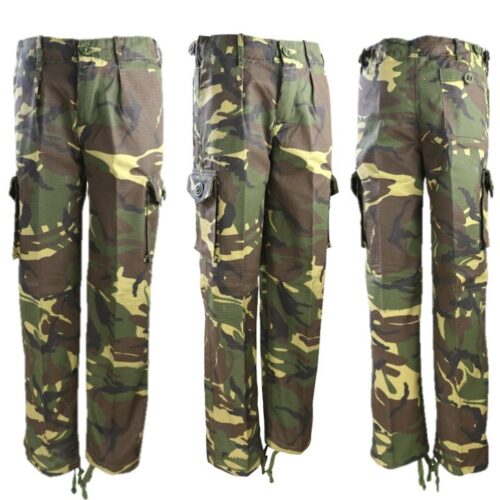 KIDS ARMY CAMOUFLAGE TROUSERS BOYS AGE 3-13 SOLDIER FANCY DRESS COSTUME DPM CAMO