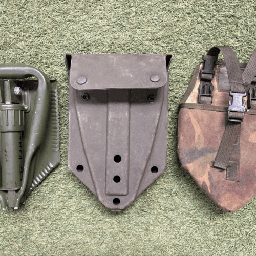 BRITISH ARMY NATO TRI FOLDING SHOVEL + Rubber Case + DPM Case ISSUED SURPLUS B10