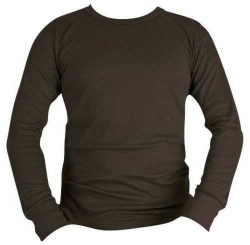 THERMAL BASE LAYER TOP MENS S-2XL LONG SLEEVE T-SHIRT VEST ARMY CADET UNDERSHIRT