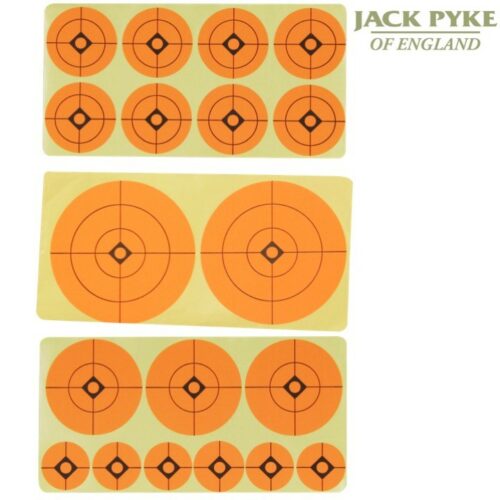 JACK PYKE 10 SHEETS TARGET STICKERS 1" 1.5'' 2" 3" DIAMETER SHOOTING AIR RIFLE