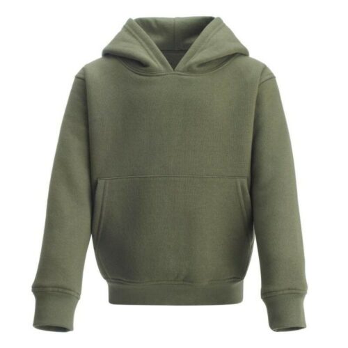 BOYS ARMY GREEN HOODIE Age 7-8 YEARS PULL ON HOODY JUMPER Girls KIDS
