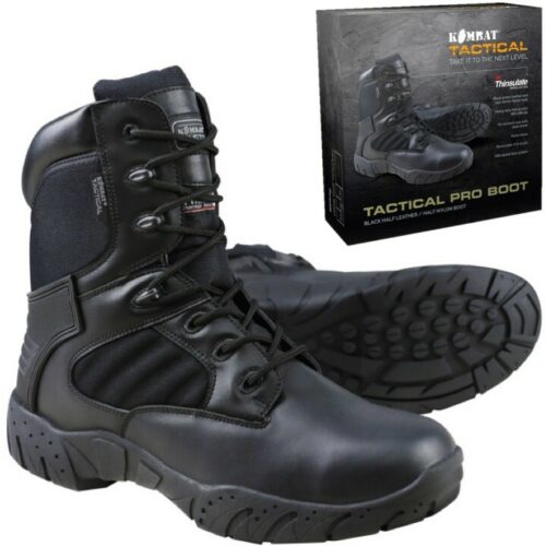 TACTICAL PRO BOOTS 50/50 MENS WORKWEAR SECURITY BOOT ARMY CADET FOOTWEAR BLACK