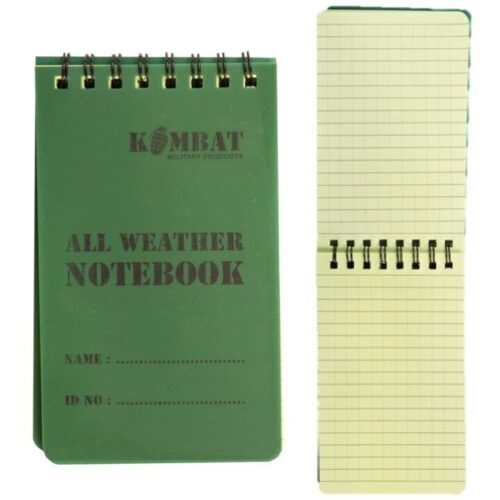 MINI NOTEPAD WATERPROOF PAPER 50 PAGE POCKET SIZE NOTEBOOK ARMY CADET OUTDOORS
