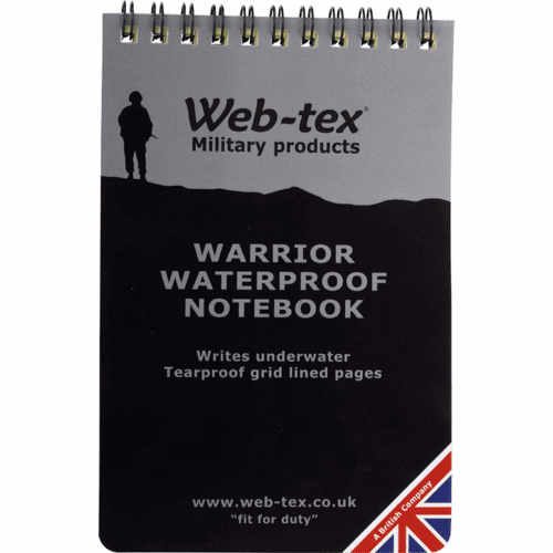 WEB-TEX WARRIOR WATERPROOF NOTEPAD GRID PAPER 50 PAGE POCKET NOTEBOOK ARMY CADET