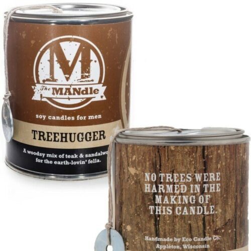 THE MANDLE TREEHUGGER CANDLE FOR MEN TEAK & SANDALWOOD FATHERS DAY GIFT