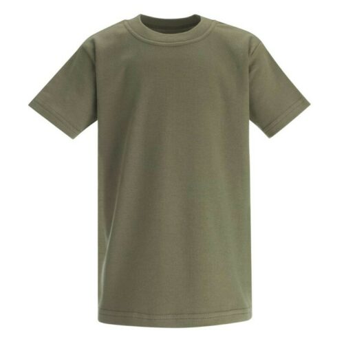 BOYS ARMY GREEN T-SHIRT 0-3 MONTH - 9-10 YEARS BABY TODDLER KIDS 100% COTTON TOP