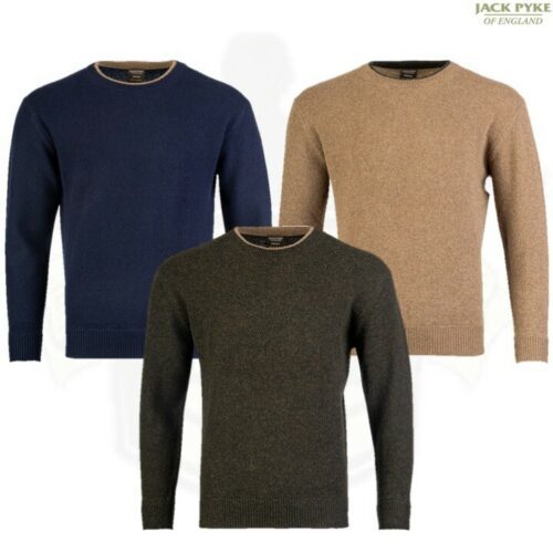 JACK PYKE ASHCOMBE 100% LAMBSWOOL CREWKNIT JUMPER MENS S-3XL HUNTING SHOOTING