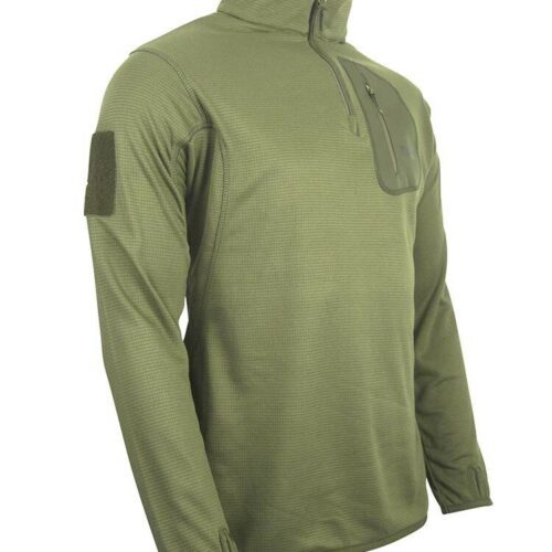 Advanced Mid-Layer Thermal Fleece 1/4 Zip Top MENS S-3XL ARMY UNDERSHIRT GREEN