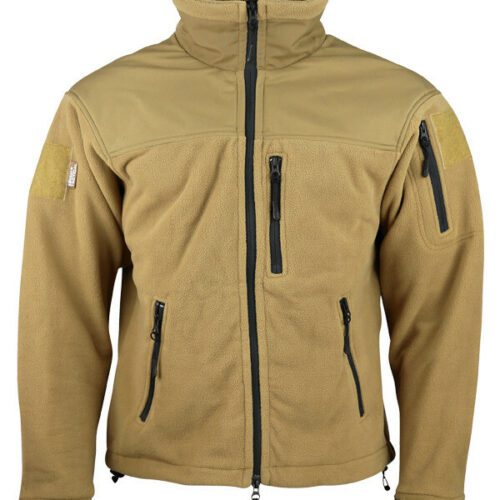DEFENDER TACTICAL FLEECE JACKET MENS S-3XL ZIP HEAVYWEIGHT THERMAL FLEECE COYOTE