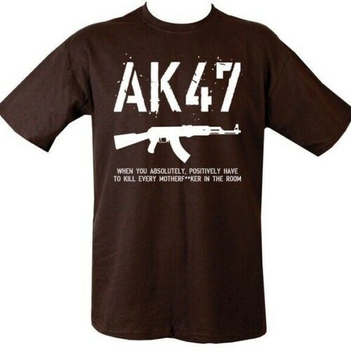 Mens AK47 Sniper T-Shirt Rifle Russian Army Gun 100% Cotton Airsoft Funny Black