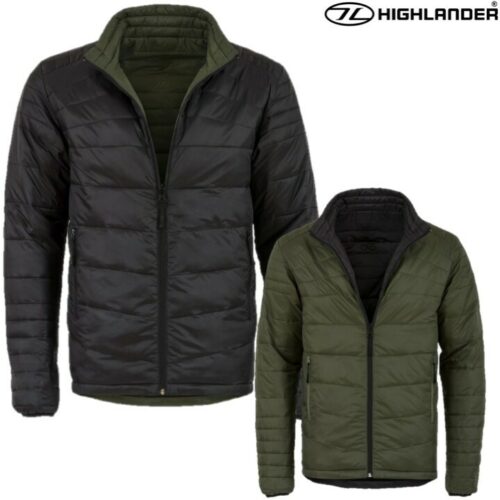 HIGHLANDER REVERSIBLE INSULATED DOWN JACKET MENS S-2XL WINTER COAT GREEN BLACK