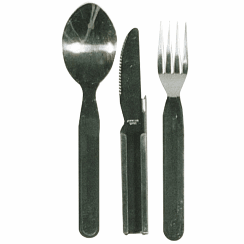 MIL-COM NATO Spec KFS STAINLESS STEEL CUTLERY KNIFE FORK SPOON CAMPING Army