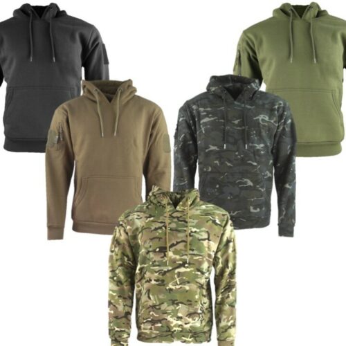 Army Tactical Hoodie Mens Workwear Heavyweight Top Fleece Lined Jumper HOODY