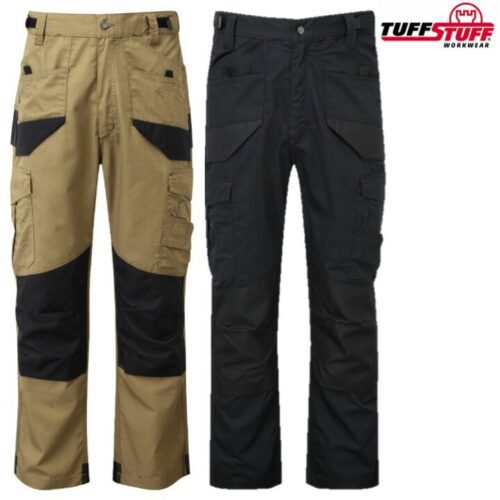 TUFFSTUFF ELITE WORK TROUSERS KNEE PADS WORKWEAR MENS 28-44" HARDWEARING RIPSTOP