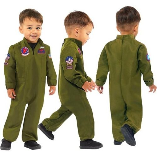 AMSCAN Toddler FLIGHT SUIT US ARMY PILOT COVERALLS FANCY DRESS COSTUME