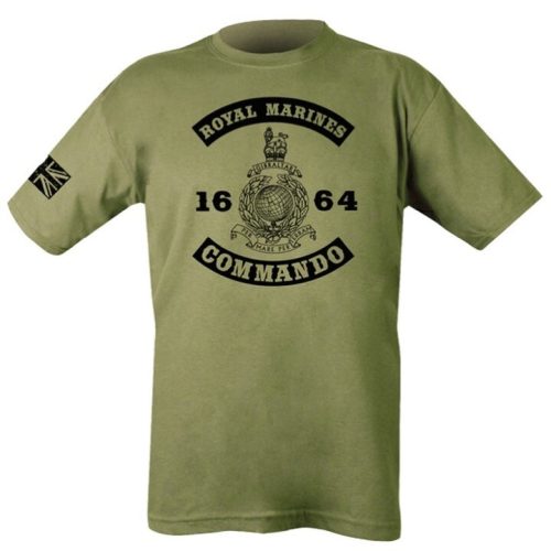1664 Royal Marines T-Shirt Mens S-2XL Union Jack Army British Navy Commando