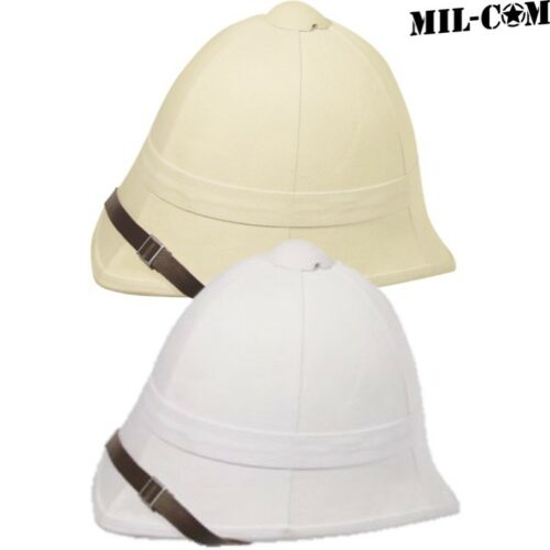 MIL-COM BRITISH PITH HELMET WHITE SAND REPLICA ARMY MILITARY HAT ZULU SAFARI
