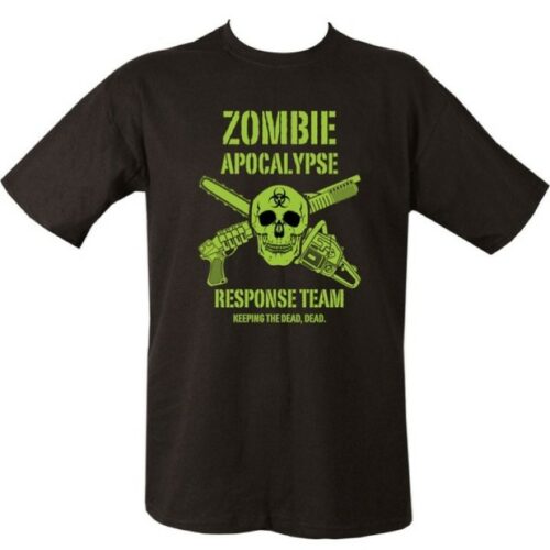 ZOMBIE APOCALYPSE T-SHIRT MENS S-2XL 100% COTTON TOP GAMING AIRSOFT SKULL