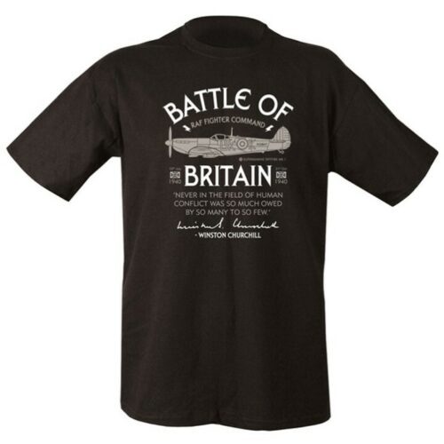 Battle of Britain T-Shirt Mens S-2XL British Army WW2 Winston Churchill Quote UK