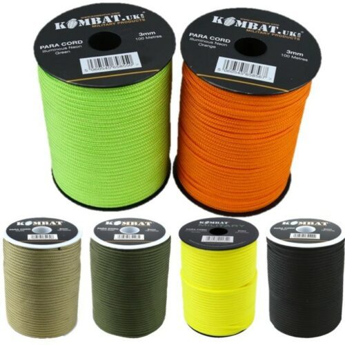 MILITARY 100m Para Paracord Reel Army Camo Rope 3MM Basha Tent String BIVVI