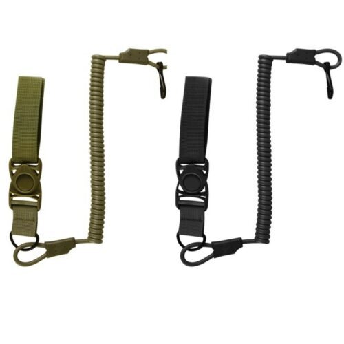 TACTICAL PISTOL LANYARD ARMY AIRSOFT PISTOL SAFETY STRAP KEYRING WEBBING BELT