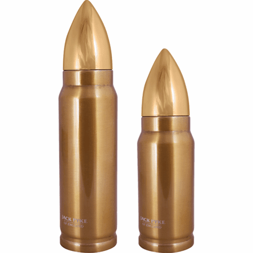 JACK PYKE BULLET AMMO STEEL FLASK 330ml 500ml INSULATED STAINLESS ARMY GIFT
