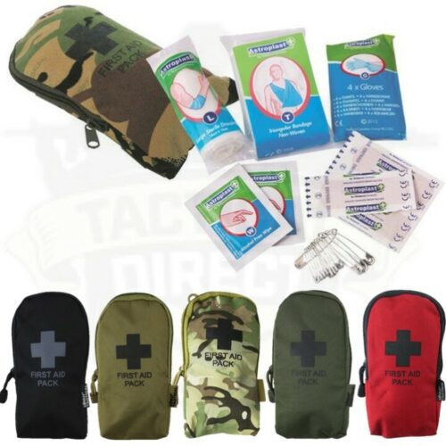 ARMY SMALL FIRST AID KIT & POUCH MTP BTP CAMO SURVIVAL HIKING EMERGENCY FIELD